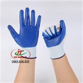 Găng tay sợi phủ sơn xanh