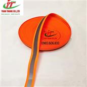 Vải phản quang dây sọc ghi màu cam
